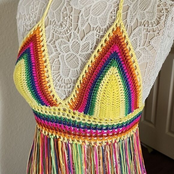 Crochet Boho Hippie Halter Top - Picture 8 of 9
